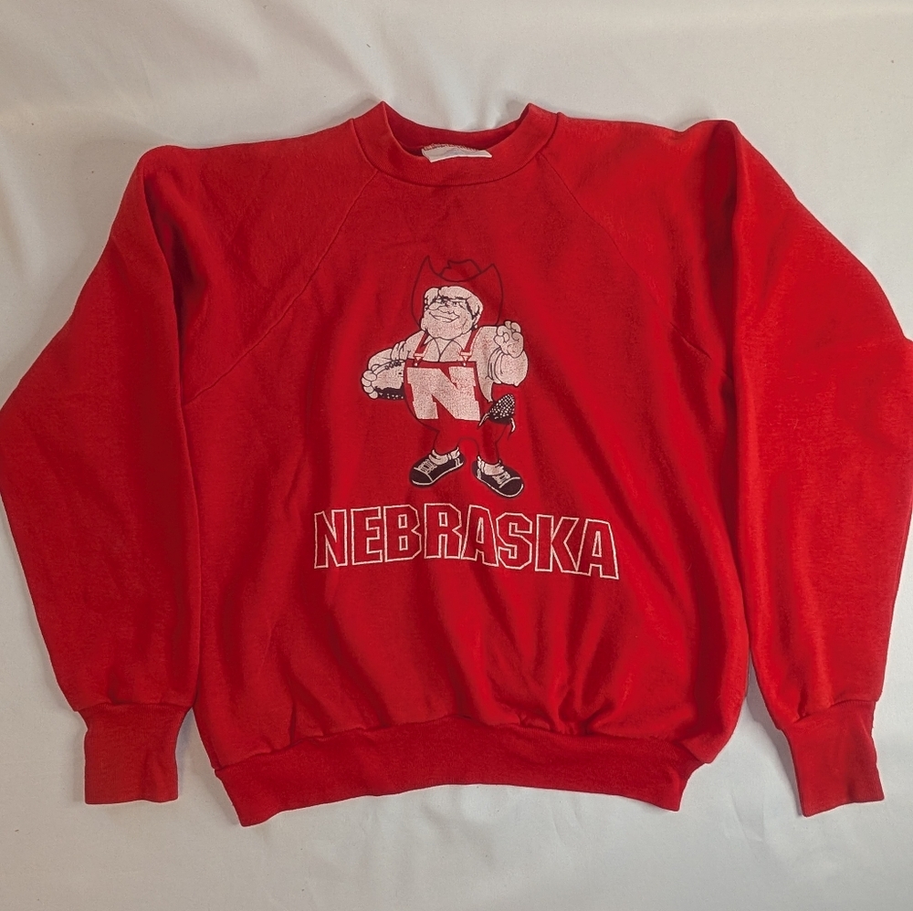 Nebraska Cornhusker Red Graphic Crewneck Sweatshirt Size XL